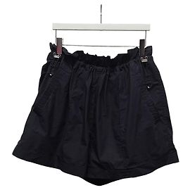 Hermès Black Cotton Poplin Drawstring Short Pocket Shorts Black