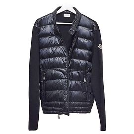 Moncler Cardigã de malha acolchoado Tricot Down Azul