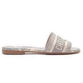 Pantofole Dior in tweed grigio Marrone
