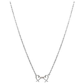 Tiffany & Co Collana Double Loving Heart Silver Argento