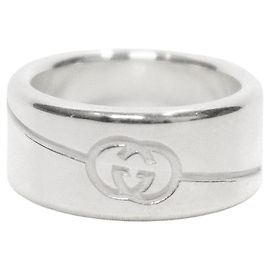 Gucci Interlocking Silver Ring Size Silvery