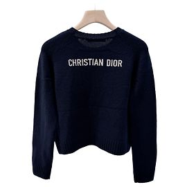 Dior Kaschmir-Strick mit Logo Dark Navy Blau
