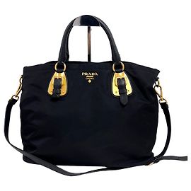 Prada Sac cabas épaule en nylon noir Noir