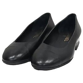 Chanel Pearl Leather Mid-Heel Pumps White