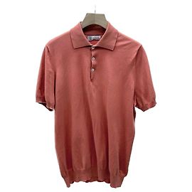 Brunello Cucinelli Polo de manga corta de algodón Naranja