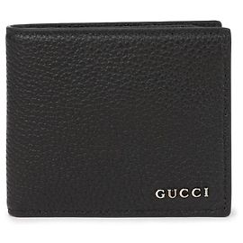 Gucci Logo Billfold Geldbörse Schwarz Leder Schwarz