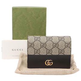 Gucci GG Marmont Card Case Wallet Black Black