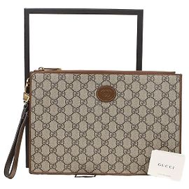 Gucci Pouch Interlocking da uomo Marrone