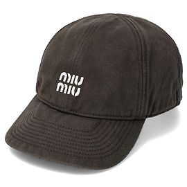 Miu Miu Logo Denim Baseball Cap Blau