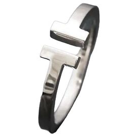 Tiffany & Co Quadratischer Ring Weißgold Größe Weiß