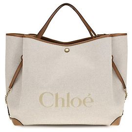 Chloé Bolso de hombro de algodón beige Beige