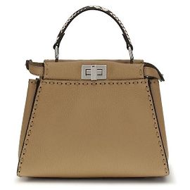 Fendi Bos Taurus Handtasche aus beigem Kalbleder Beige