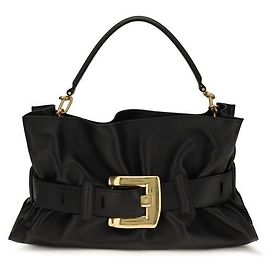 Balmain Black Calf Leather Bos Taurus Handbag Black
