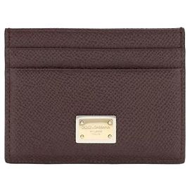 Dolce & Gabbana Brown Calf Leather Bos Taurus Wallet Brown