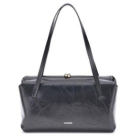 Jil Sander Bolsa de ombro Bos Taurus em couro de bezerro preto Preto