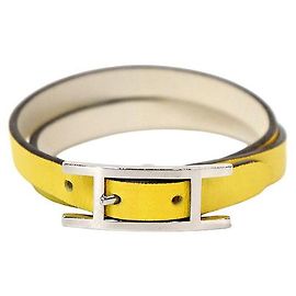 Hermès Bihapi Double Tour Armband Gelb Gelb