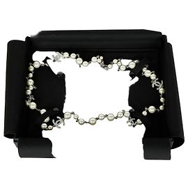 Colar longo de pérolas Chanel Branco