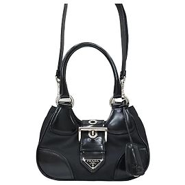 Borsa a mano Prada in nylon e pelle marrone Marrone