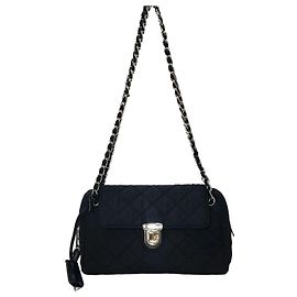 Prada Bolsa de Ombro com Corrente Pocono acolchoada Preto
