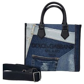 Dolce & Gabbana Saco Shopper em Denim Patchwork Azul