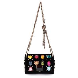 Jimmy Choo Borsa a tracolla mini Velvet Rocket Nero