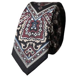 Dolce & Gabbana Corbata ajustable para hombre de % seda estampada en negro Negro