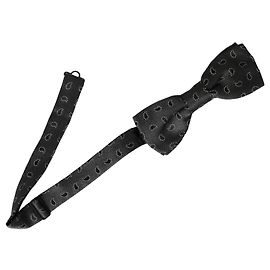 Dolce & Gabbana Dark Gray Silk Patterned Adjustable Neck Men Bow Tie Brown