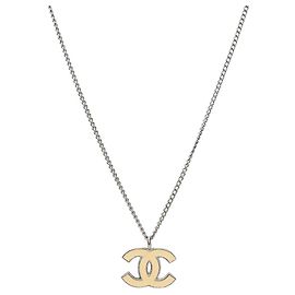 Chanel Colar CC Prata Ivory Prata