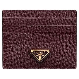 Prada Saffiano Logo Card Holder Black