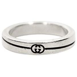 Gucci Anillo de plata entrelazado diagonal Plata