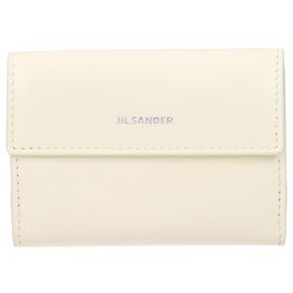 Carteira Jil Sander de couro branca com logótipo Branco