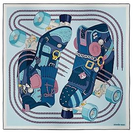 Hermès Seidentwill-Schal Blue Ciel Blau