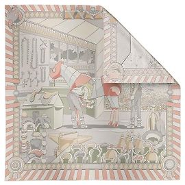 Hermès Double Face Seidentuch mit handgerolltem Saum Braun