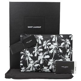 Autre Marque Clutch para Tablet SAINT LAURENT Marrom Pele de Bezerro Marrom