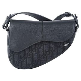 Dior Mini borsa a tracolla Saddle in jacquard Oblique nero Nero