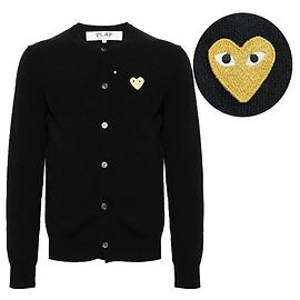 Comme Des Garcons Cardigan Gold Patch AX BLACK Nero