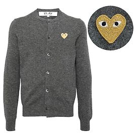 Comme Des Garcons Cardigan Gold Patch AX GREY Braun