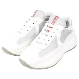 Prada Sneakers America Cup White Silver Blanc
