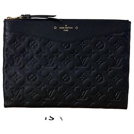 Louis Vuitton Monogram Clutch Bag Black Black