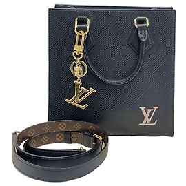 Louis Vuitton Epi Sac Plat BB Black Leather Handbag Black