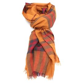 Burberry Cachecol de lã e seda xadrez Laranja