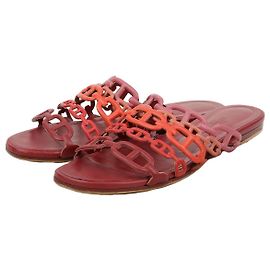 Sandálias Talassa Hermès de couro marrom Marrom