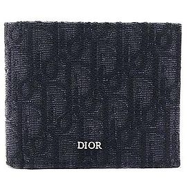 Dior Oblique Ledergeldbörse Blau