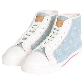 Louis Vuitton Sneakers alte in denim monogram Multicolore