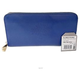 Mulberry Blue Zip Around Calf Long Wallet Blue