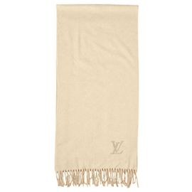 Louis Vuitton Kaschmir Schal Elfenbein Weiß