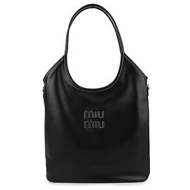 Miu Miu Black Leather Tote Bag Black
