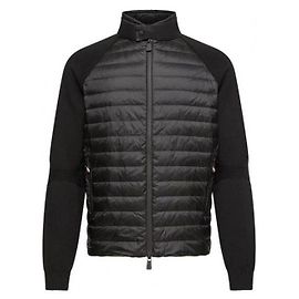 Moncler Gesteppter Cardigan mit Reißverschluss Schwarz
