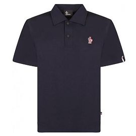 Moncler Polo con patch logo Blu