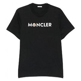 Moncler Baumwoll-T-Shirt mit Logo Dunkelblau Blau